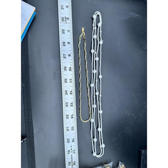 Vintage Lot Marvella Faux Pearl Twisted Braided Beaded Necklaces Gold‎ Tone - Picture 5 of 7